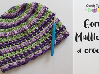 Gorro Multicolor a crochet - Multicolored Crochet Beanie ENGLISH SUB