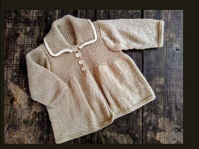 Abrigo (saquito, suéter) para bebé tejido a dos agujas ¡Paso a paso!