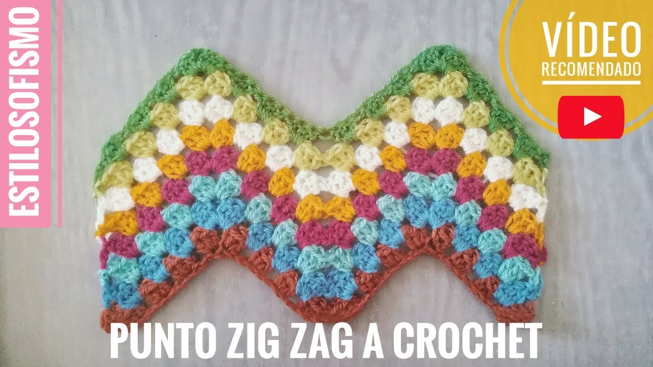 Cómo hacer el PUNTO ZIG ZAG a crochet muy fácil ???????? PASO A PASO. ESTILOSOFISMO [29] ☆☆☆☆☆