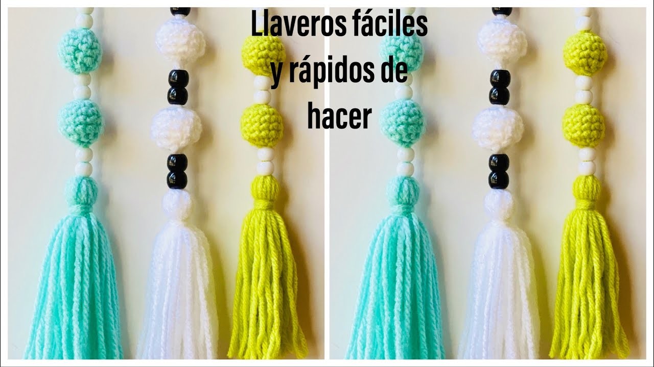 Como hacer un llavero fácil y rápido tejido a crochet.llavero tejido a crochet #comotejerunllavero