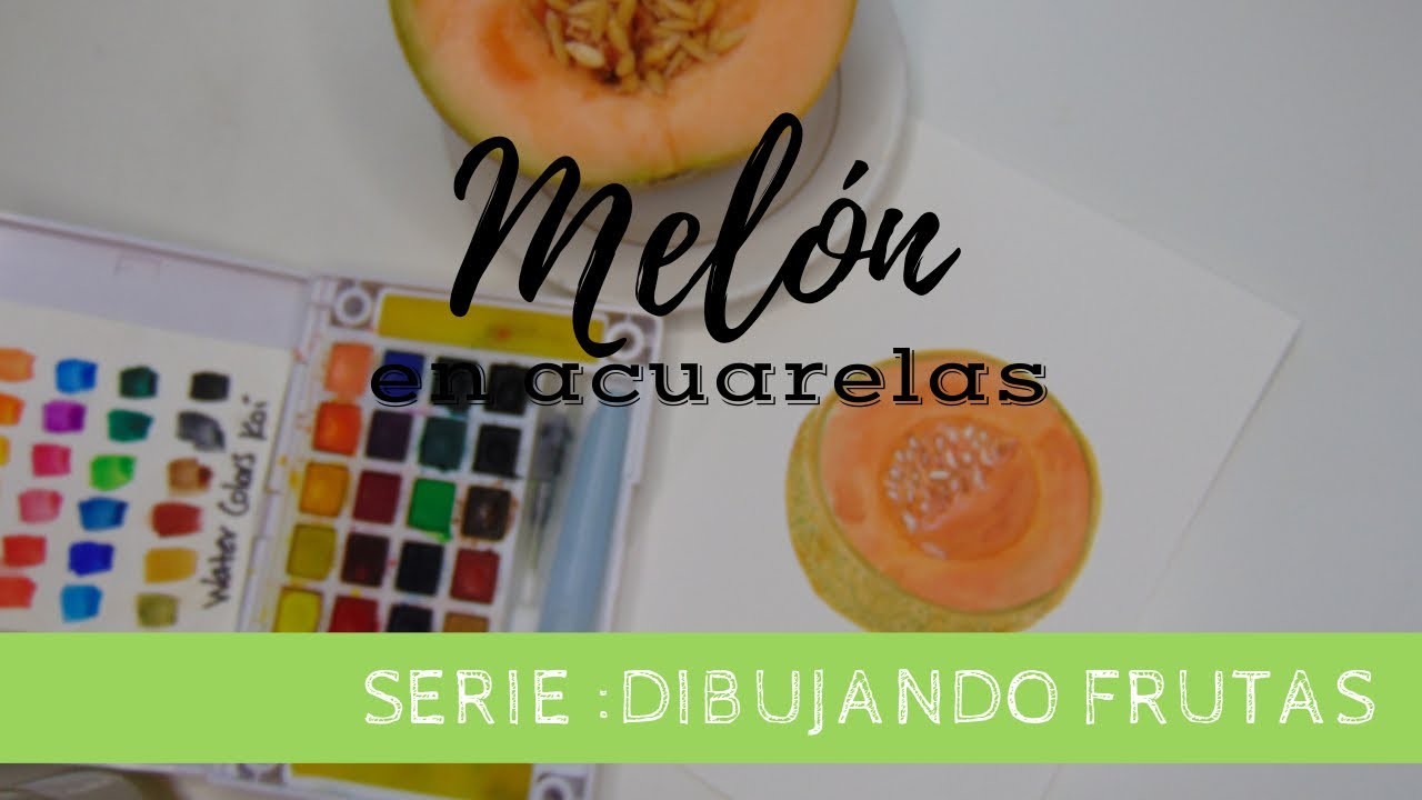 Cómo Pintar un MELON con ACUARELAS | Serie de frutas |Laura Veronica