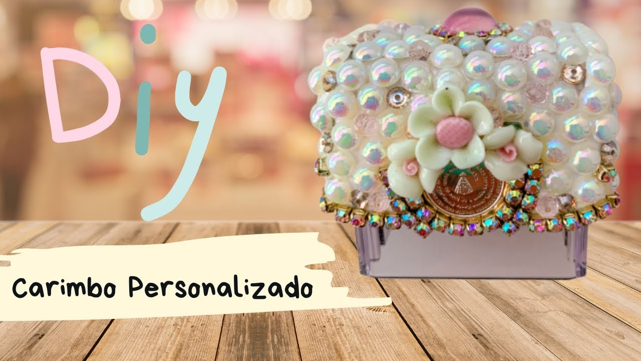 DIY Carimbo Personalizado e Customizado com Strass e Pérolas