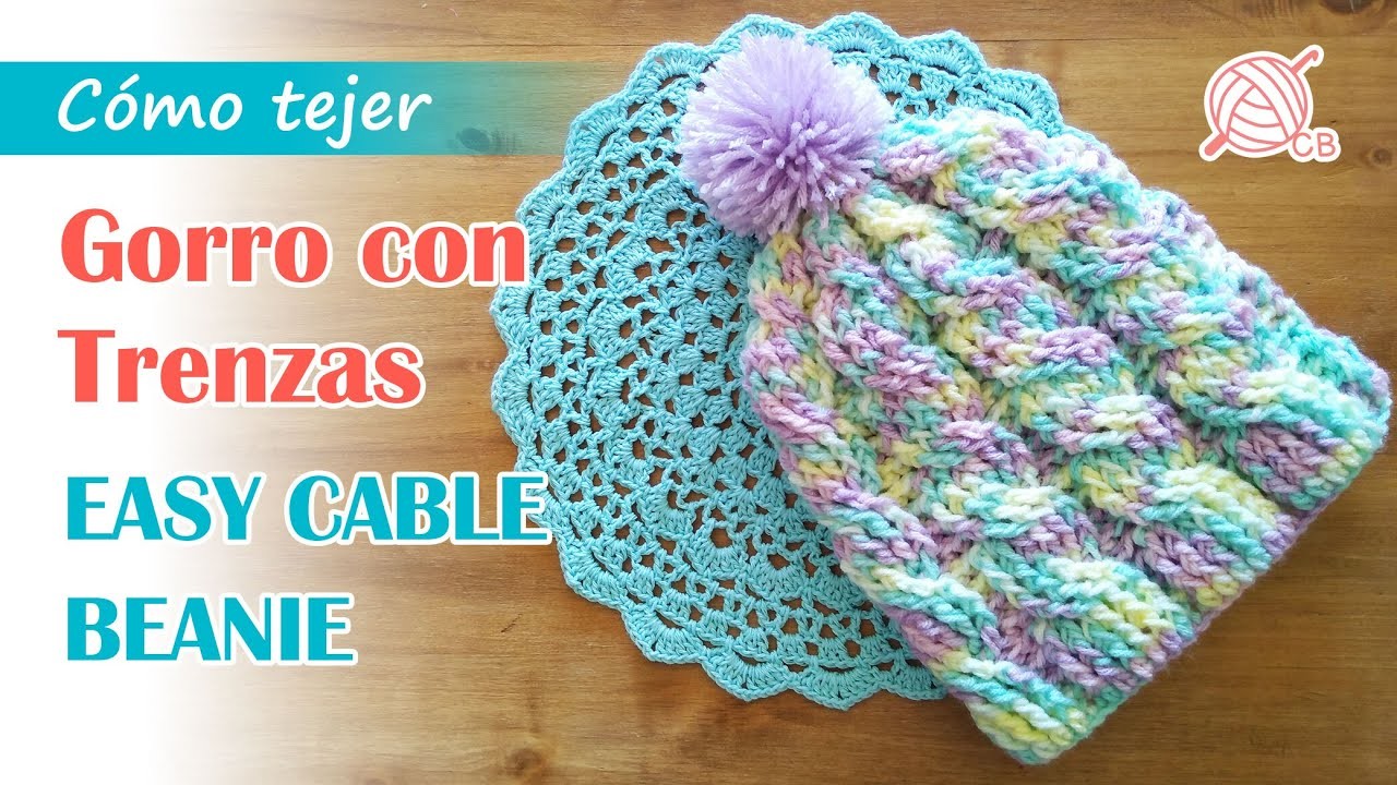 [Eng Sub] Easy Cable Beanie - Gorro Crochet con Trenzas Fácil - Gorro para Adultos y Niños.