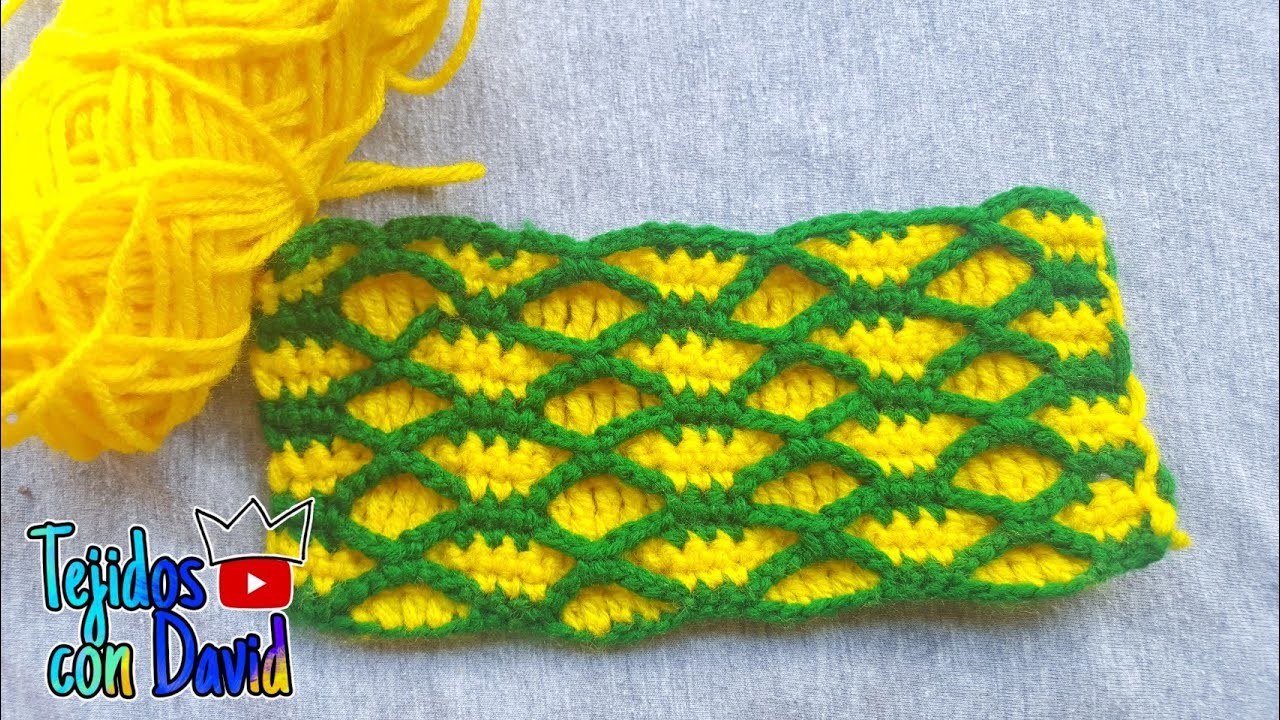Punto fácil tejido a crochet, especial para mantas de bebe