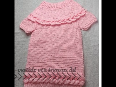 Vestido para  niña de 4 a 6 años a crochet