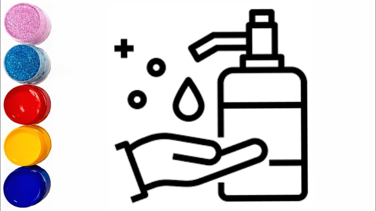 Como dibujar un gel antibacterial | Cómo dibujar unas manos lavándose