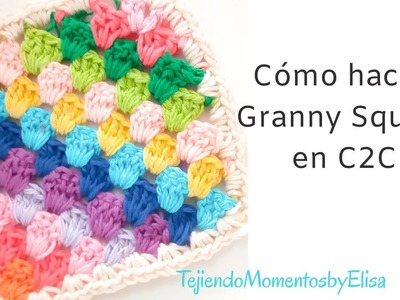 Como hacer un Granny Square con C2C #grannysquare #crochet