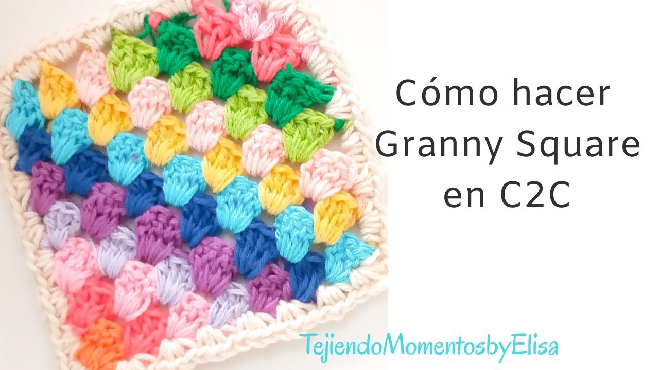 Como hacer un Granny Square con C2C #grannysquare #crochet