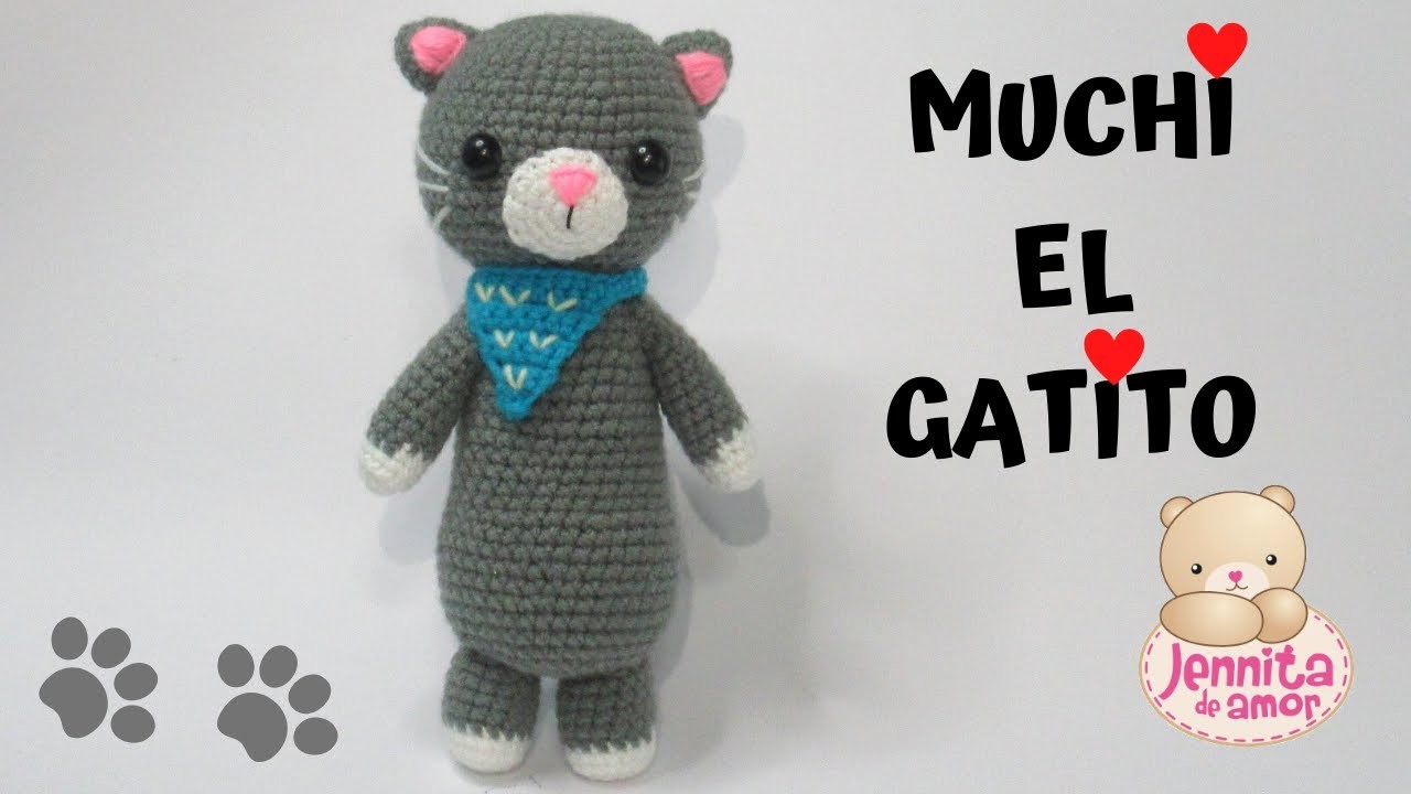 GATITO MUCHI  Amigurumi Tutorial Crochet (Patrón en Descripción)