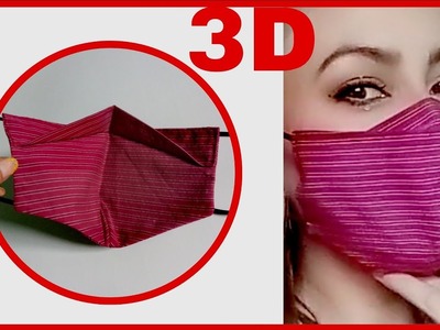 New Desing- No Fog On Glasses - DIY 3D mask sewing tutorial - easy pattern full sizes barbijo casero