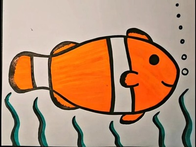 Pez del Acuario donde fue Blippi Dibujo fácil de un Pez Dibujando un pescado Nemo Cómo | Draw Fish ????