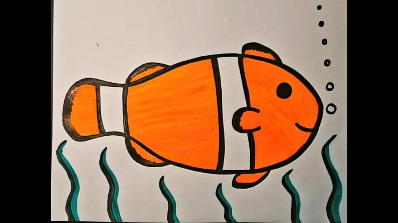 Pez del Acuario donde fue Blippi Dibujo fácil de un Pez Dibujando un pescado Nemo Cómo | Draw Fish ????
