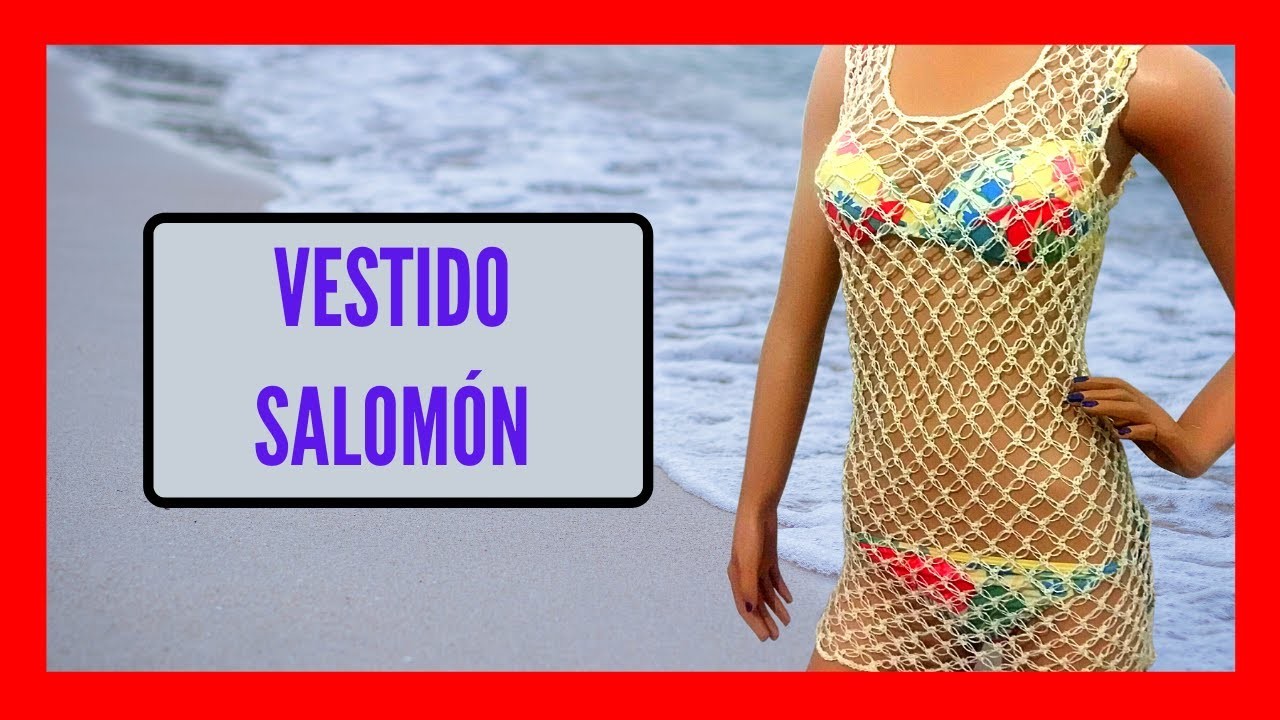 VESTIDO a #crochet con el Punto Salomón (para la playa) tutorial paso a paso - Moda a Crochet