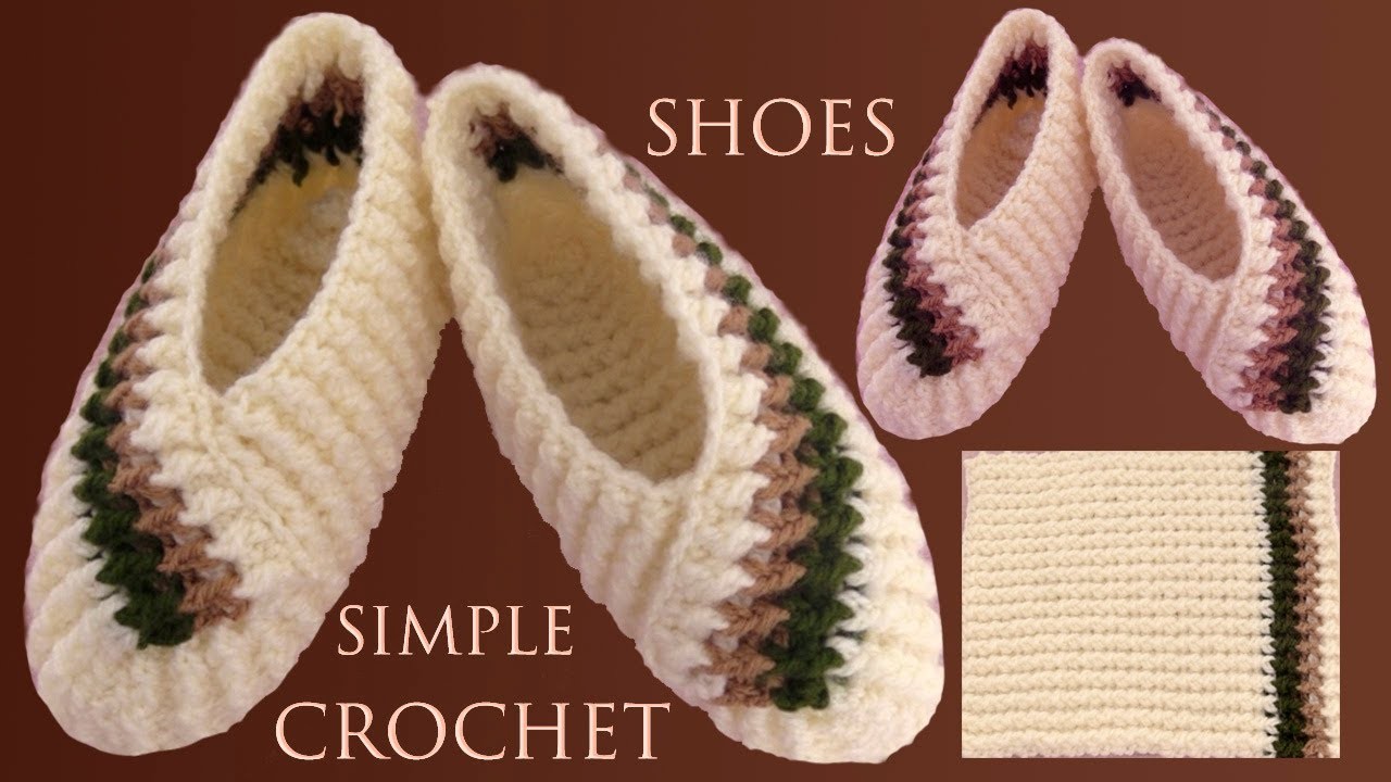 Zapatos a crochet fáciles de tejer con solo un rectángulo tejido con ganchillo
