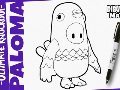 COMO DIBUJAR A LA PALOMA DE FALL GUYS | PASO A PASO | DIBUJOS DE FALL GUYS | how to draw pigeon