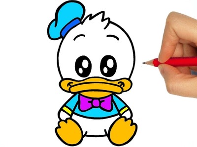 Cómo dibujar pato donald bebé - dibujos kawaii