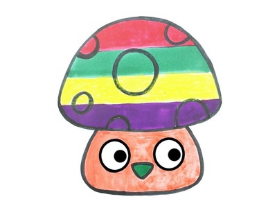 Cómo Dibujar y Colorear Pequeño Hongo Colorido | Dibujos Para Niños con MiMi ???? | Aprender Colores ????