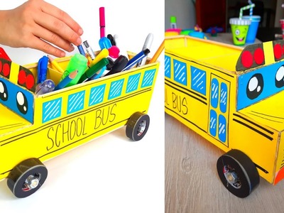 Como hacer portalapices Bus Escolar. ideas de utiles escolares para vender