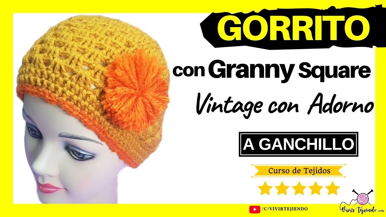 ???? Gorro a Crochet con Granny Square Fácil de Tejer ✅ Todas las Tallas