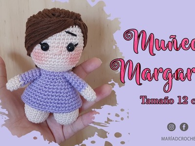 Amigurumi Muñeca Margarita a crochet | Patrón Como tejer una muñeca para llavero - Doll a crochet