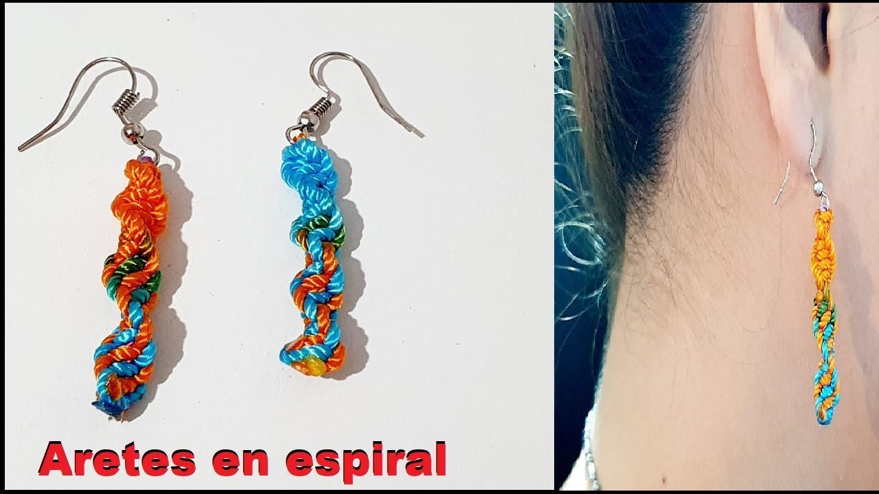 Aretes en espiral tejidos paso a paso en Macrame | Tutorial de pendientes | aretes tejidos