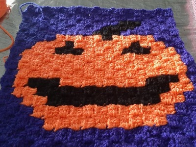 Calabazita c2c. Corner to corner a crochet a crochet. Halloween