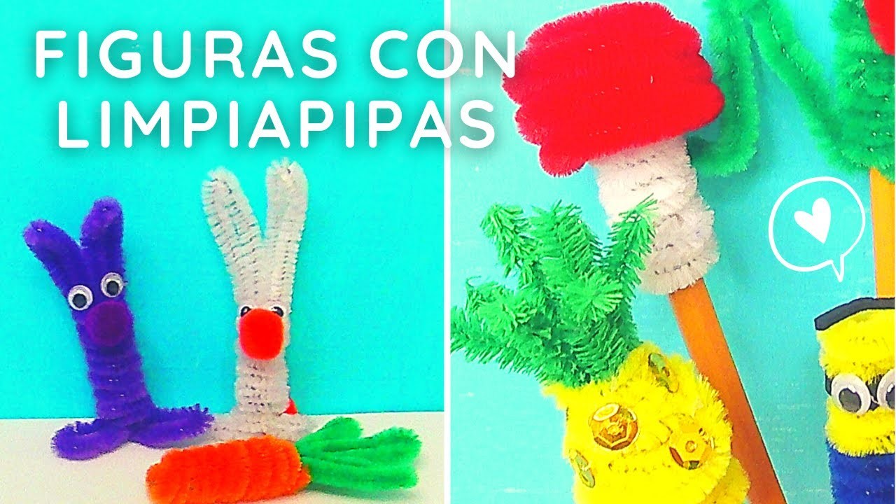 Figuras fáciles con LIMPIAPIPAS. Easy crafts to make with pipe cleaners. Lápices decorados