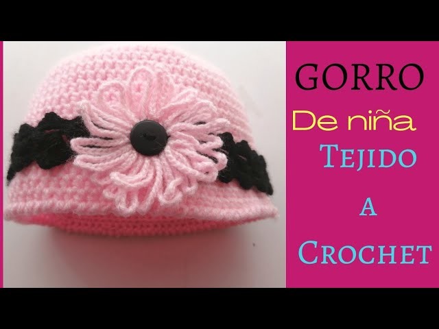 GORRO. boina de niña tejido a crochet o ganchillo *