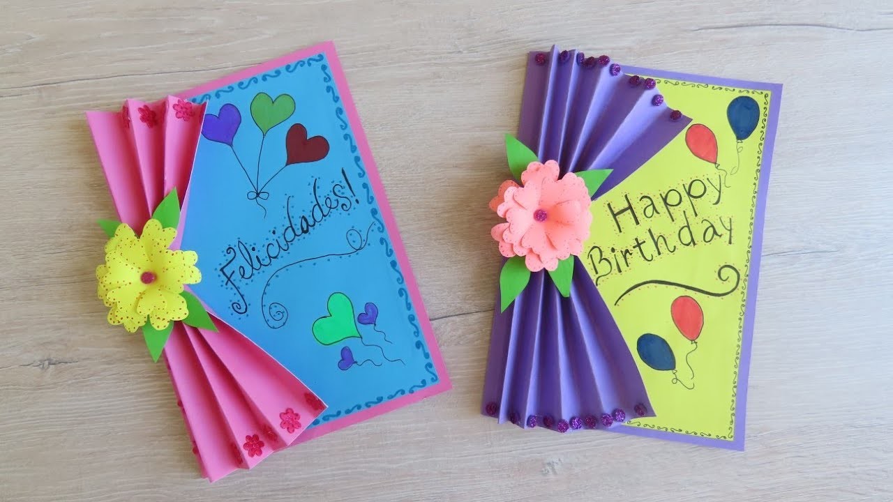 Hermosa idea de tarjeta de cumpleaños: tarjetas de felicitación de bricolaje para cumpleaños