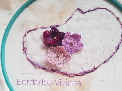 2ª Opción para Bordar Niña HORTENSIA (flores tejidas a crochet)