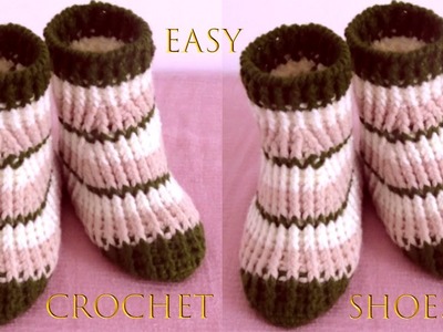 Botas Pantuflas fáciles tejidas a Crochet