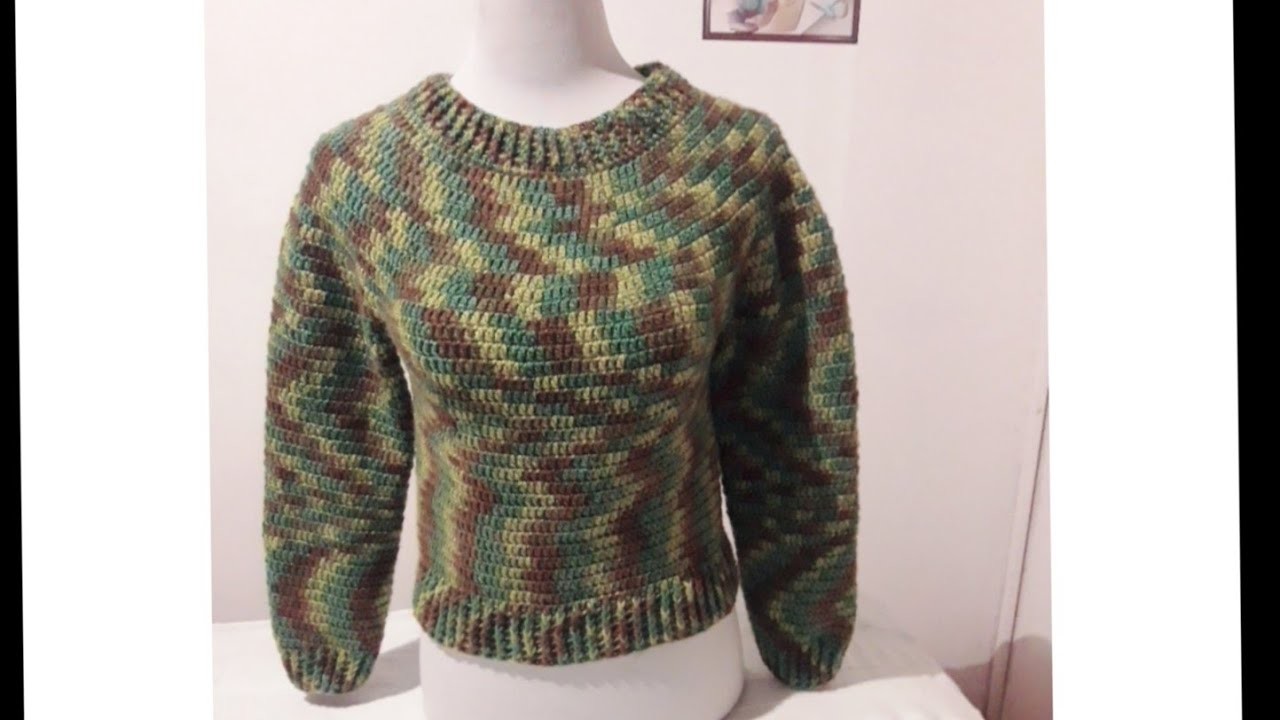 Chaleco o sueter tejido a crochet con canesu circular (Parte 2)