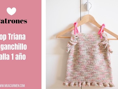 Cómo tejer un top de tirantes para niña de 1 año a crochet | Tejer en Español
