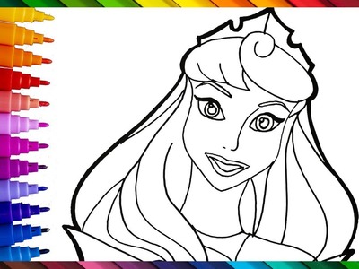 Dibuja y Colorea A Princesa Aurora, La Bella Durmiente ????️????????  Dibujos Para Niños