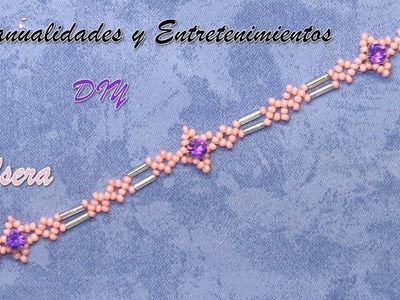 DIY - Pulsera de mostacillas -- Bead bracelet-- سوار الخرزة- Браслет из бусин