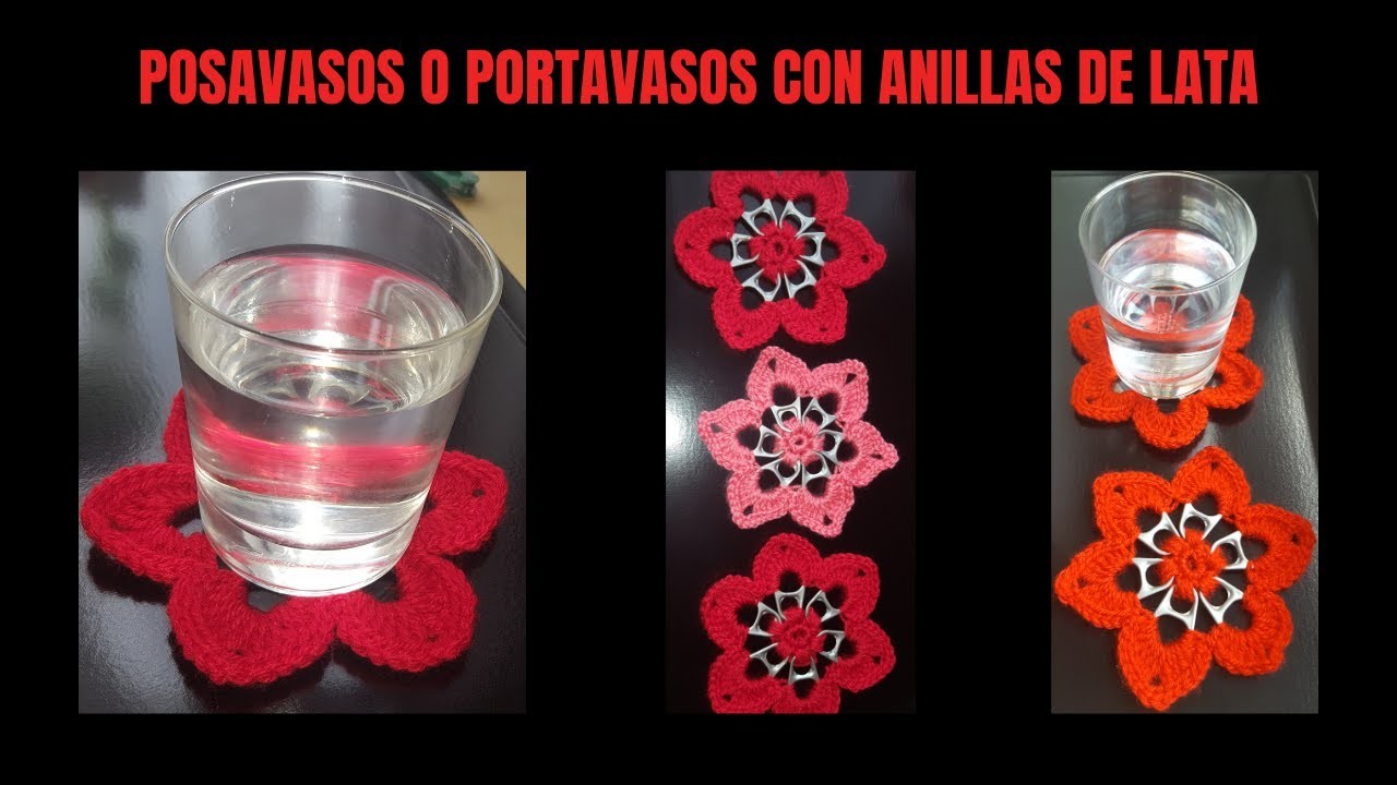 #posavasos #crochet #anilladelatas             Posavasos o portavasos a crochet con anillas de latas