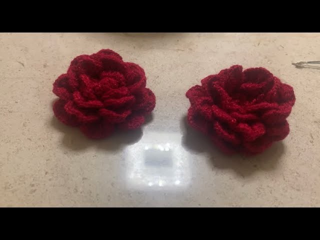 Rosas de tejido a crochet de dos vueltas muy fáciles de hacer Tutorial rápido