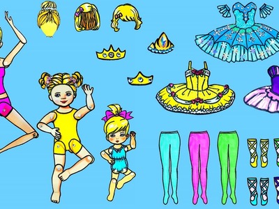 Trucos Y Manualidades Para Muñecas De Papel - Bailarina Madre E Hija Vestidos Hechos a Mano