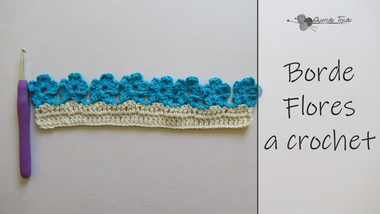 Borde Crochet #9 - Flores-Crochet Flowers Edging ENGLISH SUB