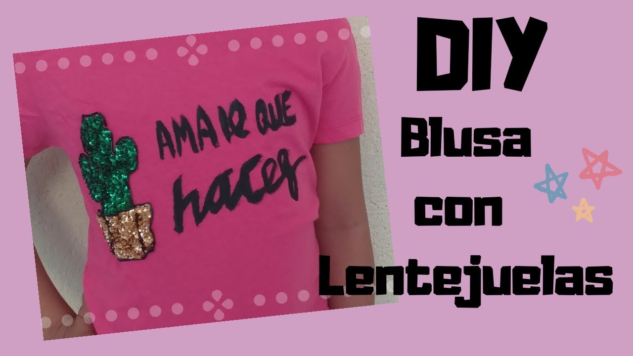 Cactus con lentejuelas - Blusa Bordada a mano DIY