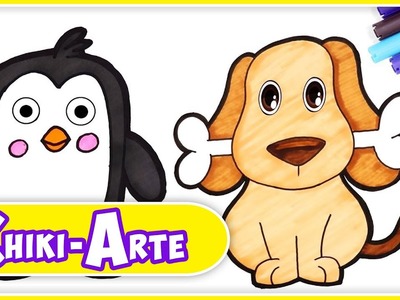 Cómo dibujar un perro, un pingüino y más animales | Chiki-Arte Aprende a Dibujar