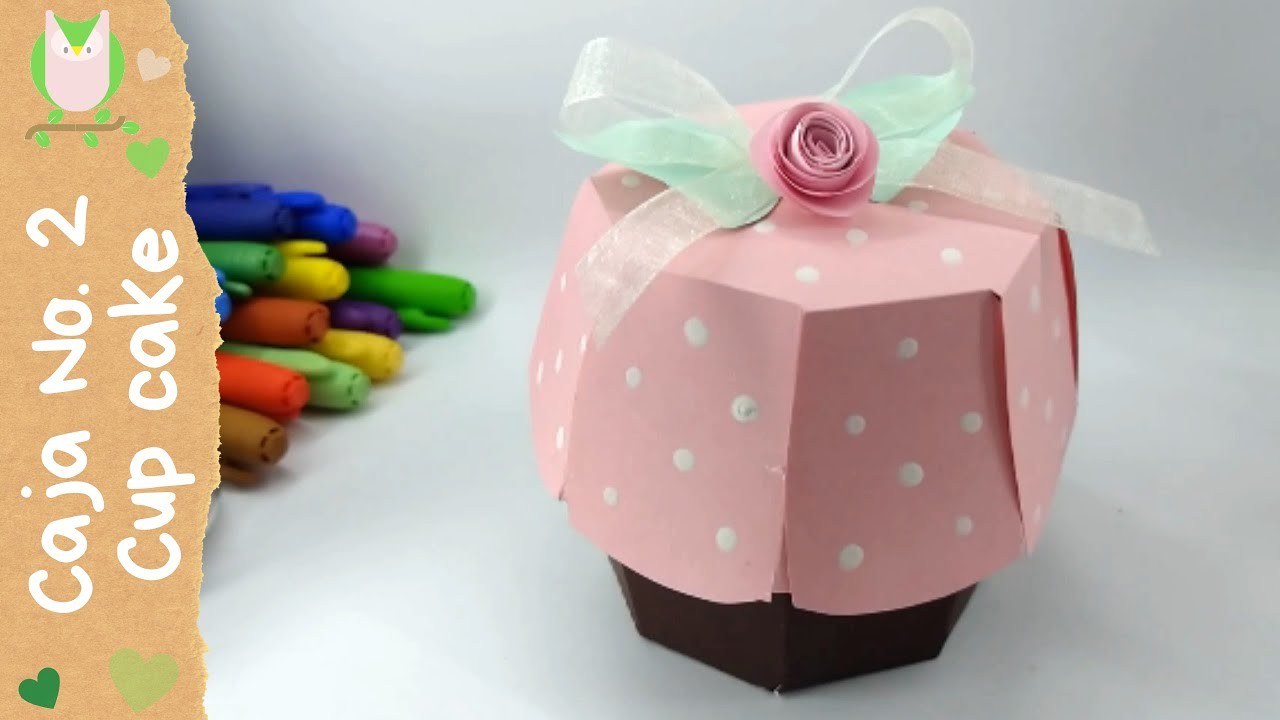 ???? Como hacer una Caja en forma de Cupcake de Papel, Cartón para regalo? Manualidades diy Candy Bar.