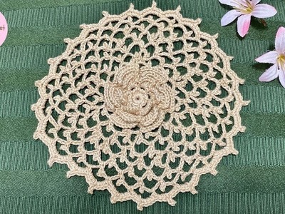 Flor Tapete a crochet paso a paso (Versión Diestra)