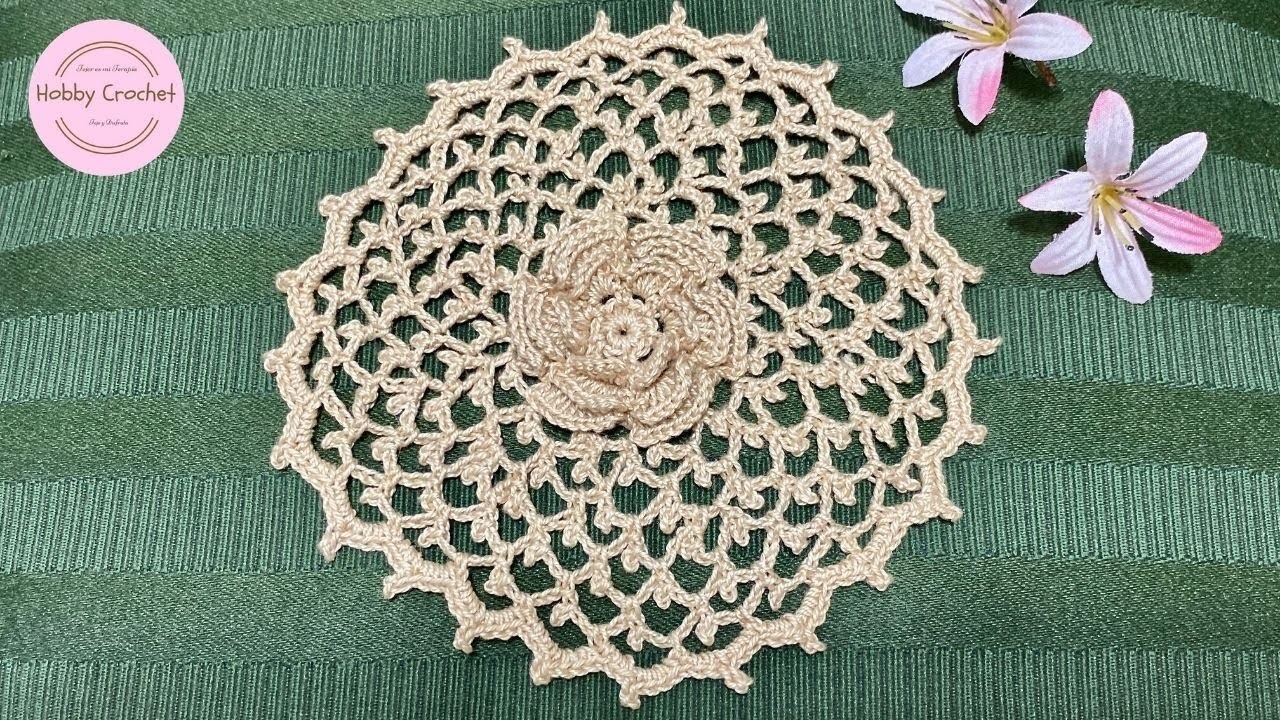 Flor Tapete a crochet paso a paso (Versión Diestra)