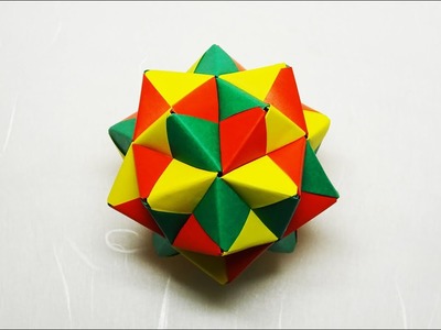 Icosaedro estrellado de origami ( 3 colores ). Origami Modular 2020
