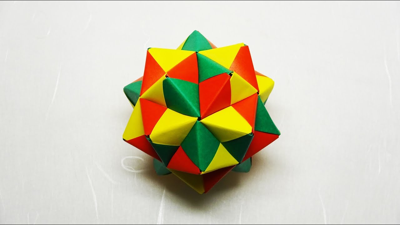 Icosaedro estrellado de origami ( 3 colores ). Origami Modular 2020