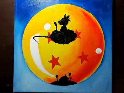 Pintando a Goku niño en un lienzo con la esfera de 4 estrellas | Dragon Ball | Speed Drawing