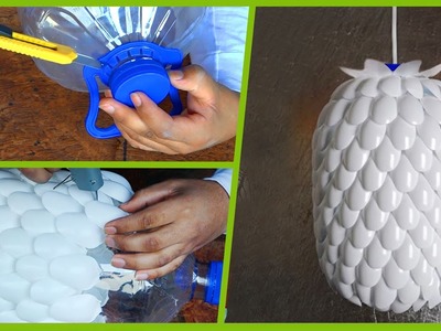 Tutorial DIY lámpara moderna hecha con cucharas de plástico