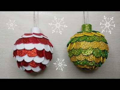 Cómo hacer esfera navideña en forma de escama con Foami. fácil y rápido