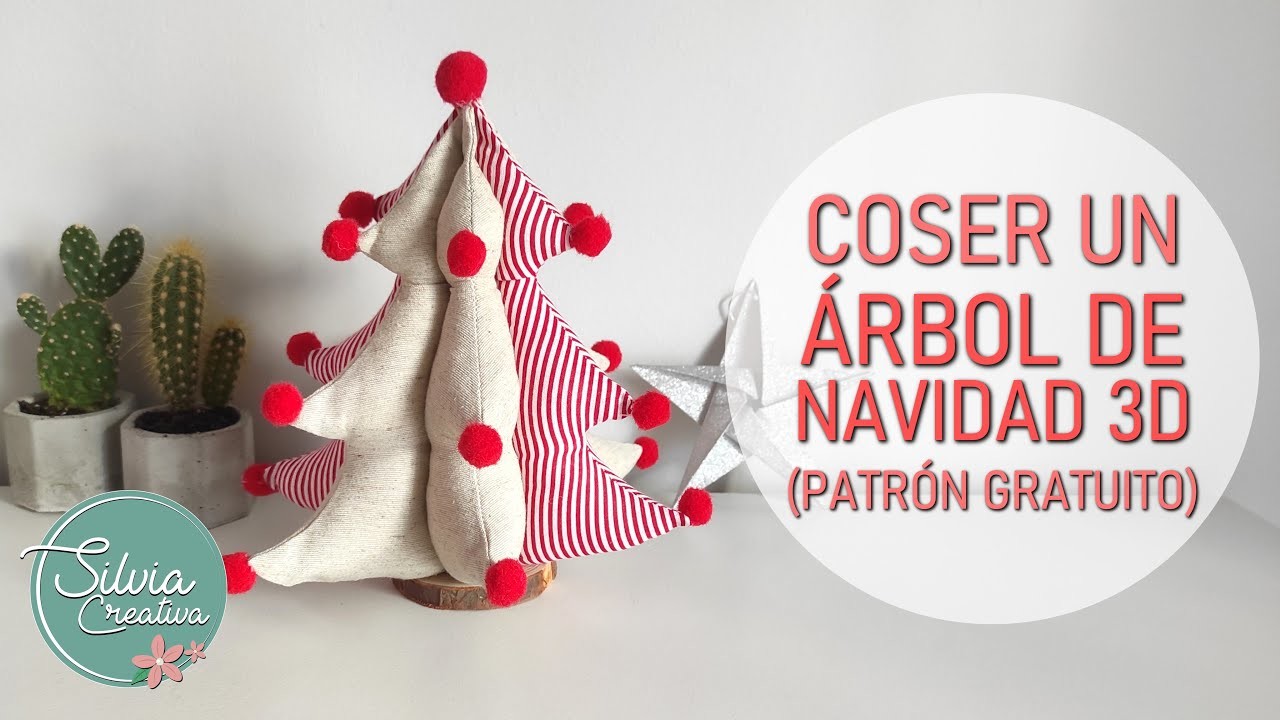 Coser un árbol de navidad 3D de tela - decoración navideña